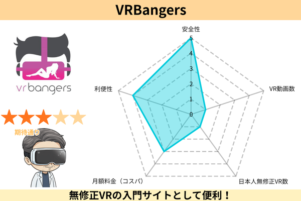 VRBangersを5段階評価したレーダーチャート