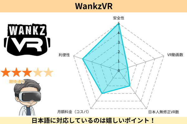 WankzVRを5段階評価したレーダーチャート